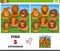 Differences game with cartoon lions animal characters