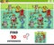 differences game with cartoon robots characters