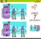 Differences game with comic robot characters