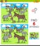 Differences game with donkeys animal characters