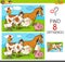 Differences game with farm animals group