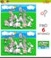 Differences game with rabbits animal characters