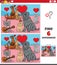 Differences task with pets in love on Valentines Day