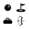 Different Active Sports. Simple Related Vector Icons