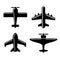 Different Airplane Icons Set. Vector