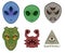 different aliens stickers