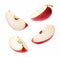 Different angle of slices red apple