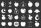 Different apple icon set grey