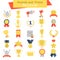 Different awards and prizes color flat icons set