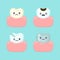 Different bad teeth - dirty, caries, broken, dead, dental stomatology vector concept