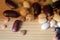 Different beans scattered on a wooden surface closeup. Naturel organic food background