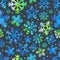 Different blue snowflakes set