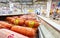 Different boiled sausages ready for sale