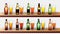 Different Bottles And Glasses With Beer Set Vector