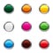 Different buttons icons set, cartoon style