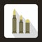 Different caliber bullets icon, flat style