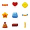 Different candy icons set, cartoon style