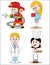 Different children profession character