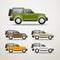 Different color cars illustration