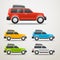 Different color cars illustration