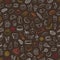 Different color food doodles seamless background