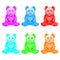 Different color jelly bears.