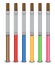 Different color of paintbrushes on white background
