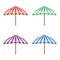 Different color parasol vector