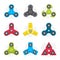 Different colored spinners