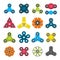 Different colored spinners