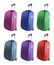 Different colored suitcases