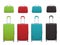 Different colorful Business and family vacation travel luggage bag, handbag baggage modern. Set of suitcases and