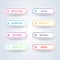 Different colorful button set on white background. Flat line gradient button collection. Vector web element