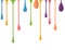 Different colorful drops. vector 3d illustration. paint falling drips vector. nail polish drops downfall. rainbow oil