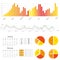 Different colorful graphs with information. Illustration