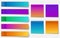 Different colorful post note stickers, vector collection. Sticky tapes with shadow template. Color gradient stickers