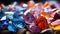 Different Colors of Beautiful Crystal Polished Gemstones Selective Focus Background