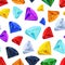 Different colourful gemstones, seamless pattern
