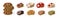 Different Cookie as Baked Dessert Food Vector Set