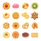 Different cookie cakes vector set