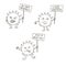 Different Coronavirus COVID-19 characters. Vector caricatures