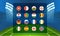 Different country flags collection. Football infographic