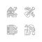 Different cultures music pixel perfect linear icons set