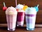 different different smoothies of shakes, AI Generated