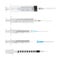 Different disposable syringes on white background, collage. Medical equipment