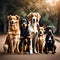 Different dogs in a line - ai generated image