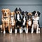 Different dogs in a line - ai generated image