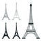 Different eiffel tower vector landmark set