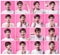 Different emotions collage. Set of young emotional girl over pink background. Female different emotions.