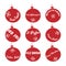 Different european language Merry Christmas bauble set in vector format